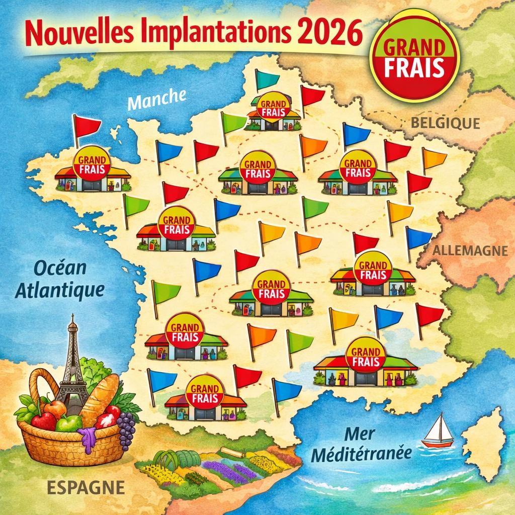 30 nouveaux Grand Frais en 2026 : la liste complète des villes où l'enseigne va débarquer