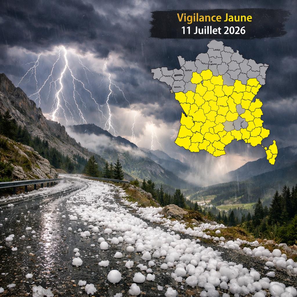 Alerte orage : 48 départements en vigilance jaune ce samedi 11 juillet, grêle possible dans le Jura