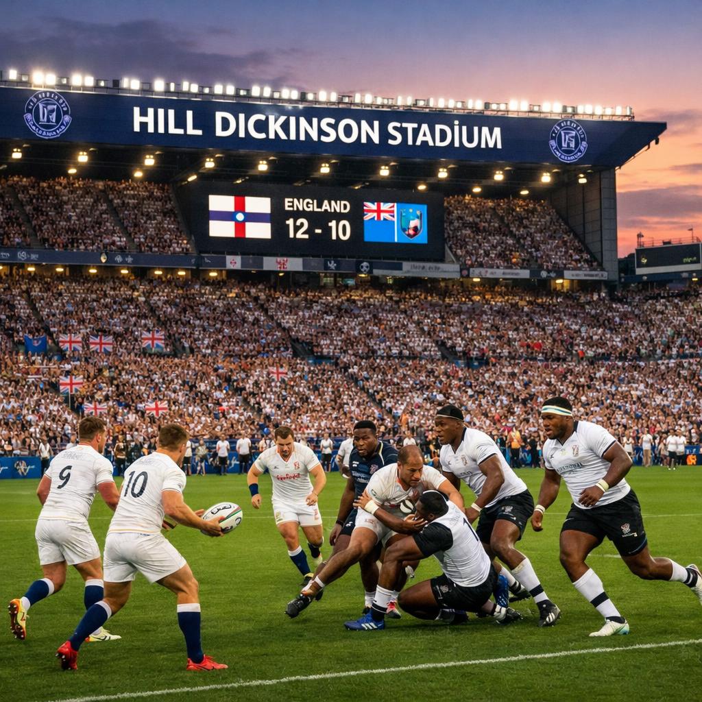 Angleterre - Fidji au Hill Dickinson Stadium : premier match rugby international dans le nouveau stade d'Everton