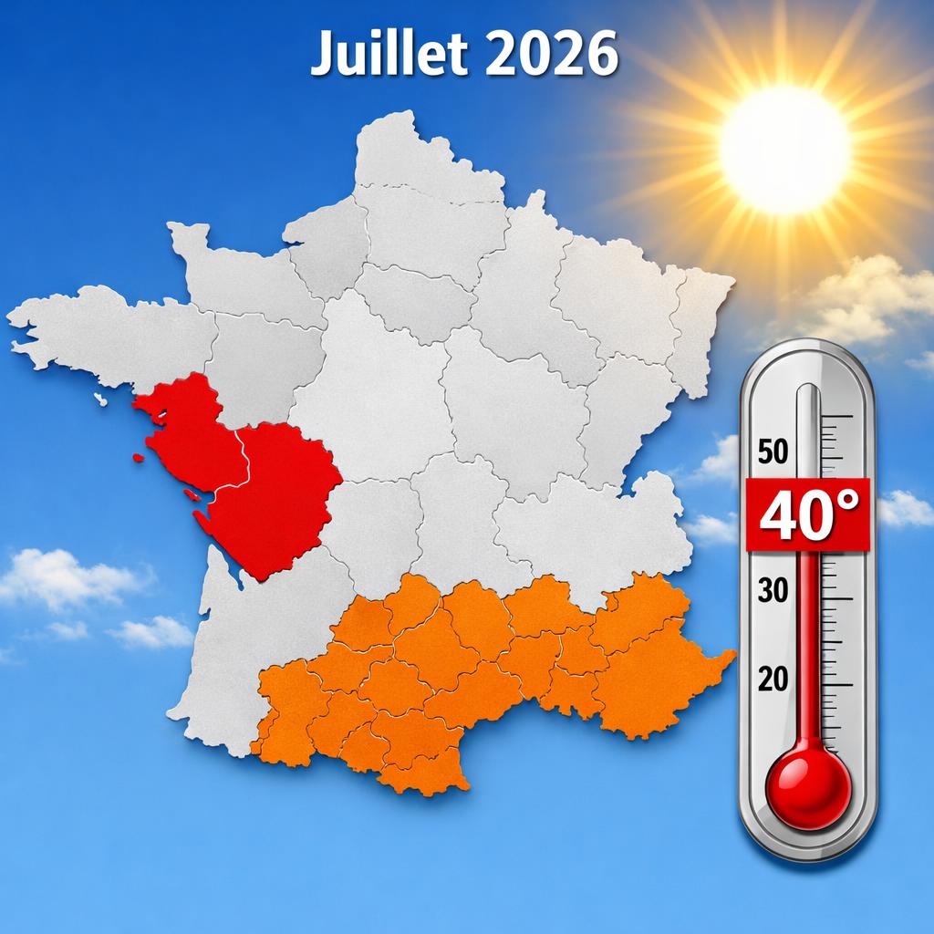 Canicule : la Vendée en vigilance rouge, 7 départements en orange ce dimanche 5 juillet