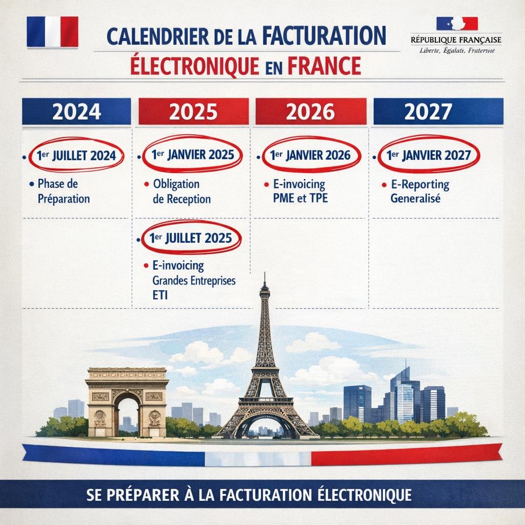 Facturation électronique obligatoire en France : le calendrier