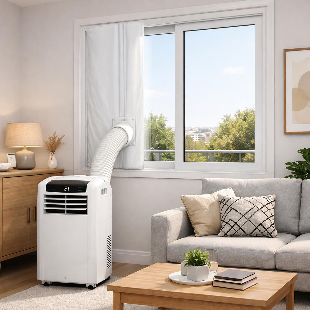Comment installer un climatiseur mobile à une fenêtre coulissante PVC sans dégâts