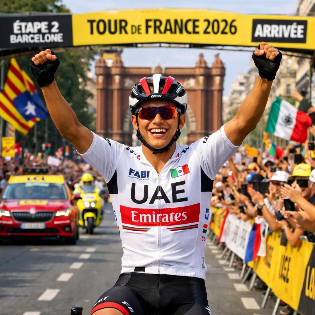 Isaac del Toro remporte l'étape 2 du Tour de France 2026 à Barcelone