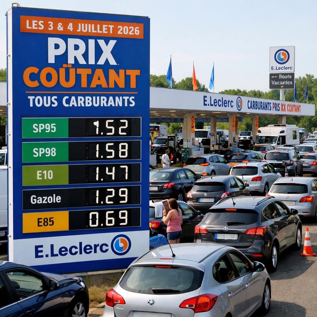 Carburant à prix coûtant : Leclerc casse les prix ce week-end 3 et 4 juillet 2026 (711 stations)