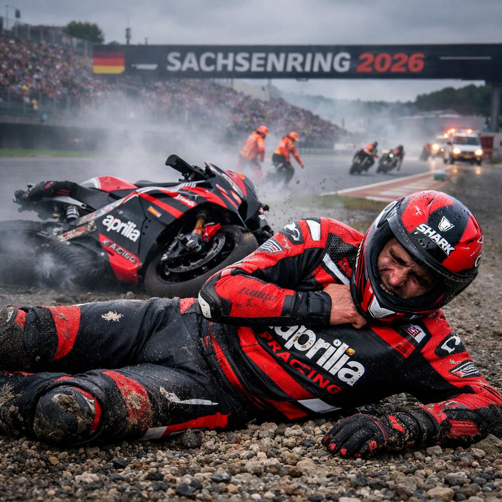 Marco Bezzecchi forfait au Sachsenring : clavicule fracturée après un violent crash en Q2