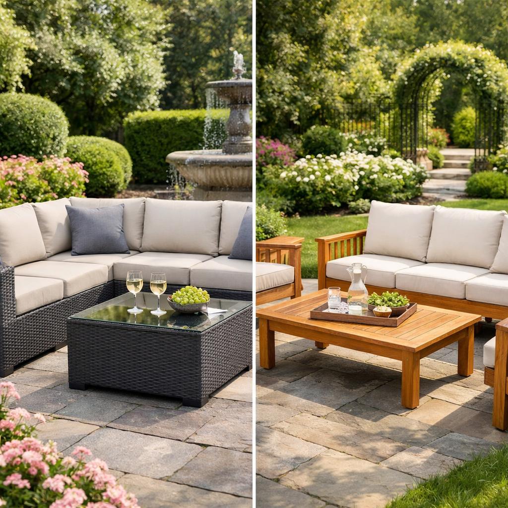 Meilleur mobilier de jardin 2026 : résine tressée ou teck, notre guide