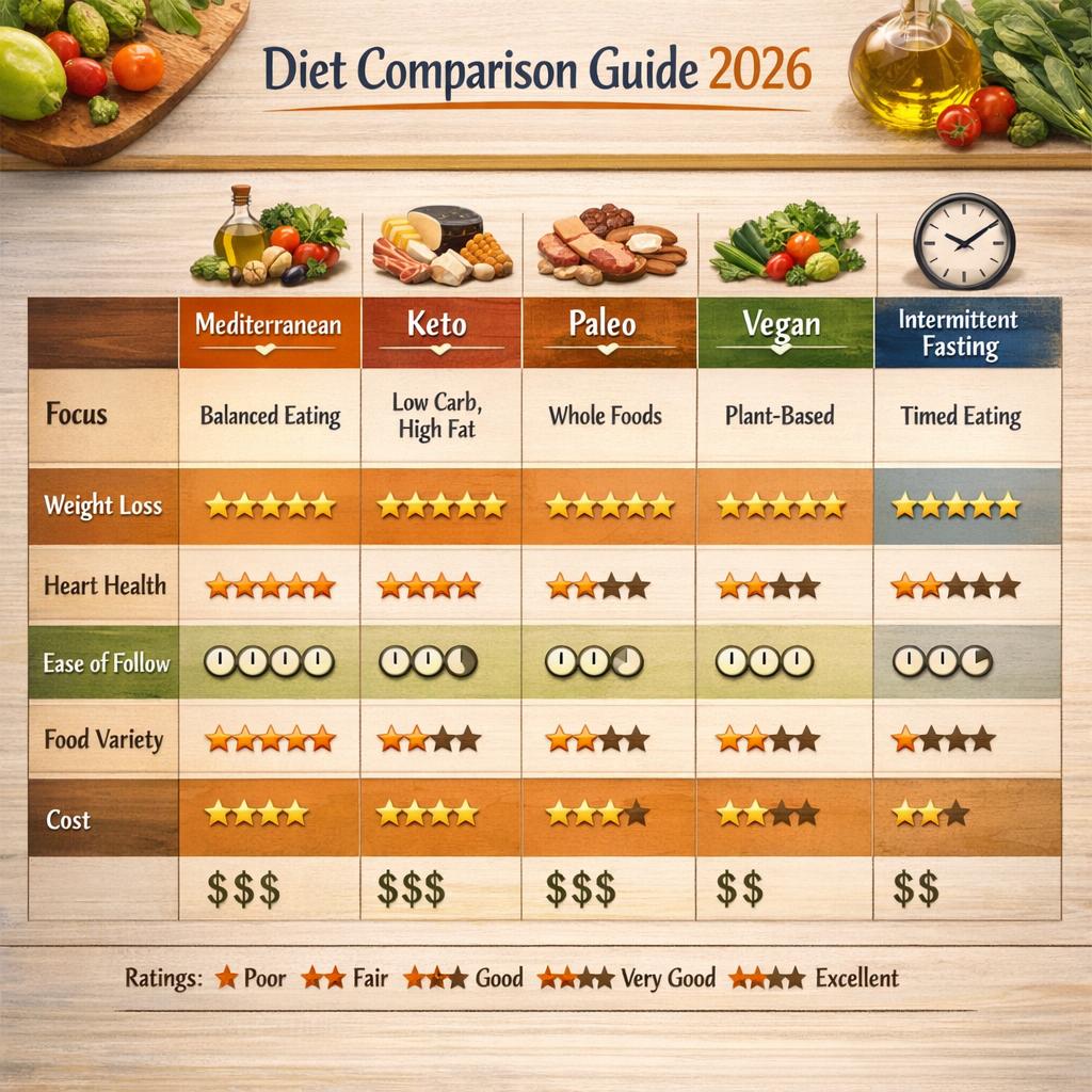 Les meilleurs régimes alimentaires en 2026 : comparatif complet