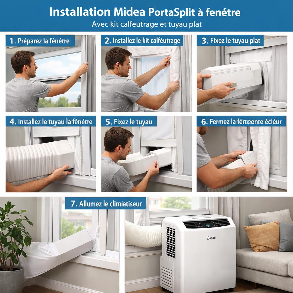 Installer son Midea PortaSplit : guide complet pose et raccordement fenêtre