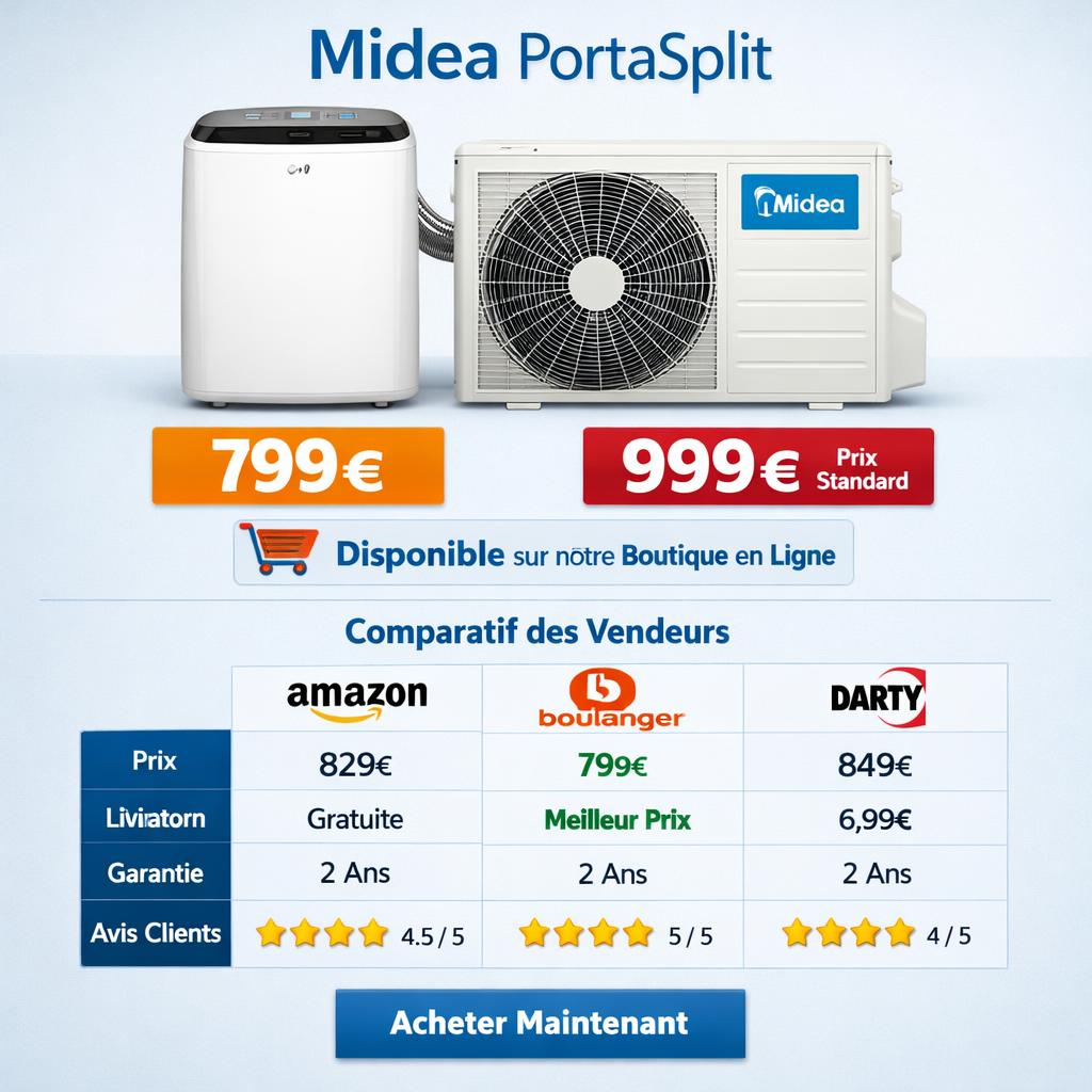 Midea PortaSplit : où l'acheter au meilleur prix en 2026 ?