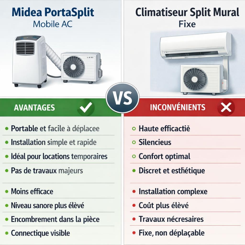 Midea PortaSplit vs climatiseur fixe : lequel choisir en 2026 ?