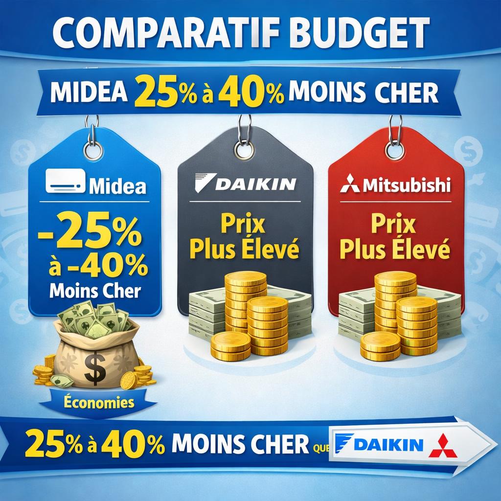 Midea : pourquoi 25 à 40 pour cent moins cher que Daikin et Mitsubishi ?