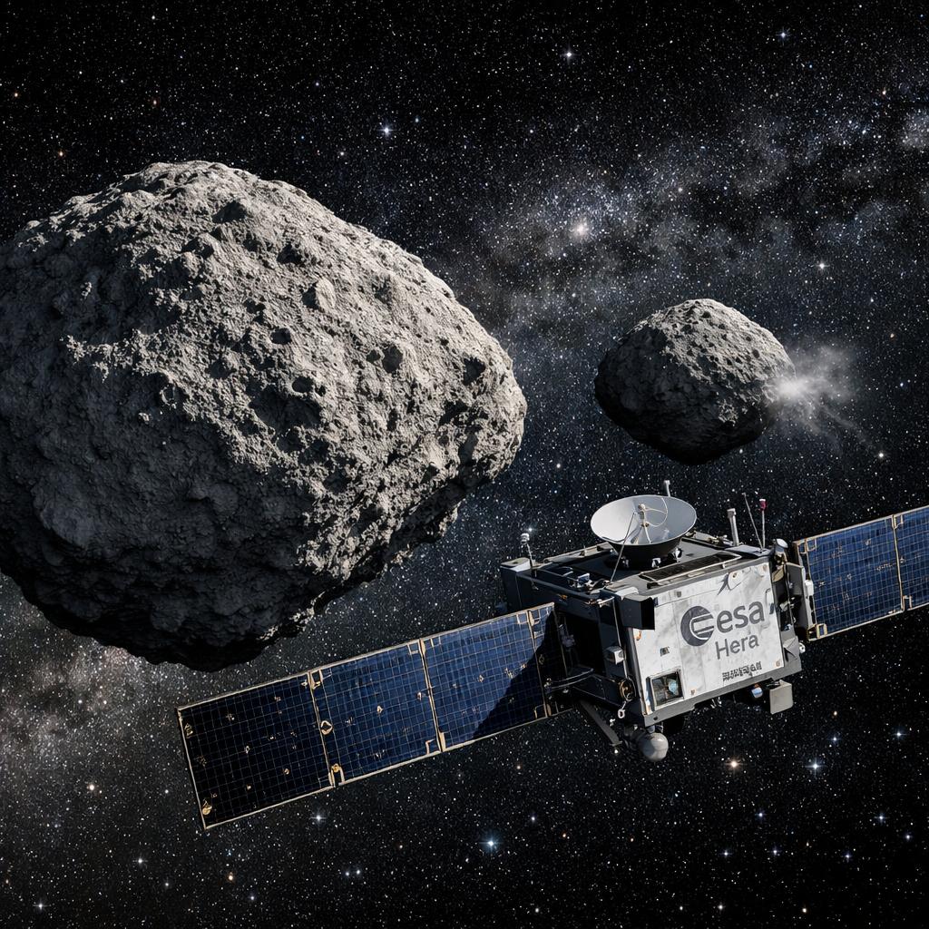 Mission Hera de l'ESA : la sonde européenne s'approche de l'astéroïde Didymos