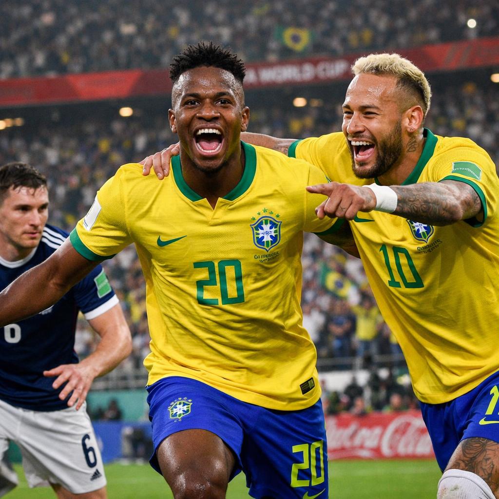Mondial 2026 : le Brésil en balade face à l'Écosse avec un doublé de Vinicius et le retour de Neymar