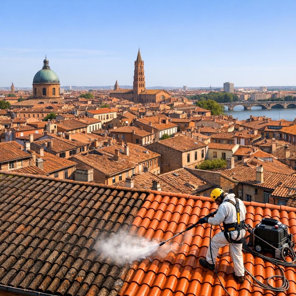 Nettoyage de toiture à Montauban et Albi : démoussage et traitement