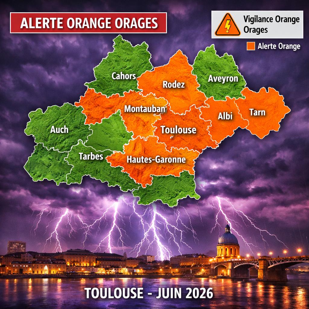 Orages : les 8 départements de Midi-Pyrénées en alerte orange ce dimanche 28 juin