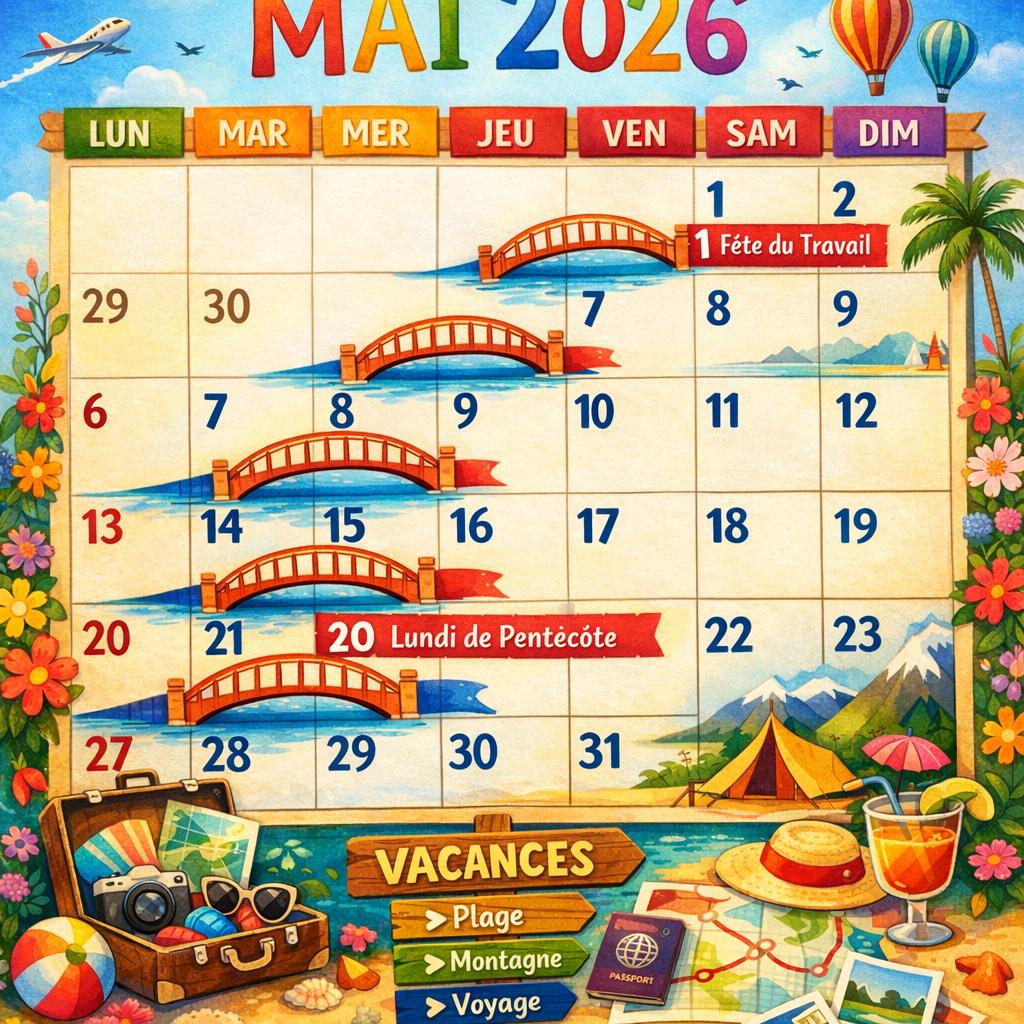 Ponts de mai 2026 : comment maximiser vos jours de congés avec 3 jours RTT