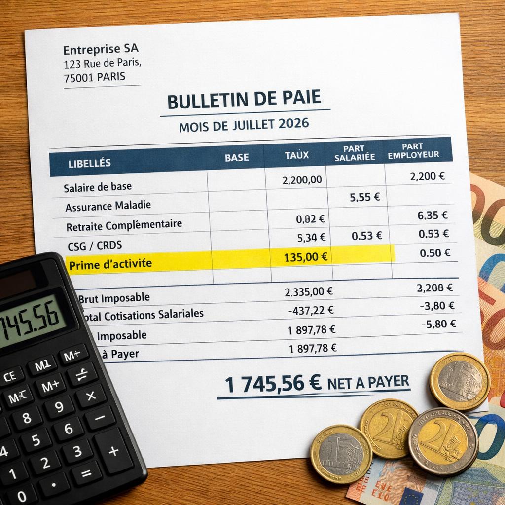 Prime d'activité : +30,6% en juillet 2026, jusqu'à 240,63€/mois pour les salariés modestes
