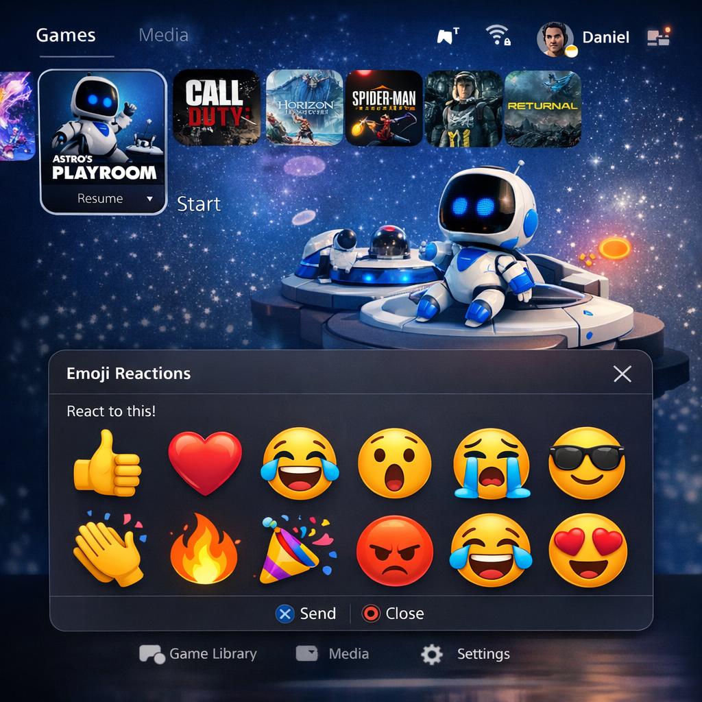 PS5 : la mise à jour d'avril 2026 ajoute les emojis et de nouvelles réactions