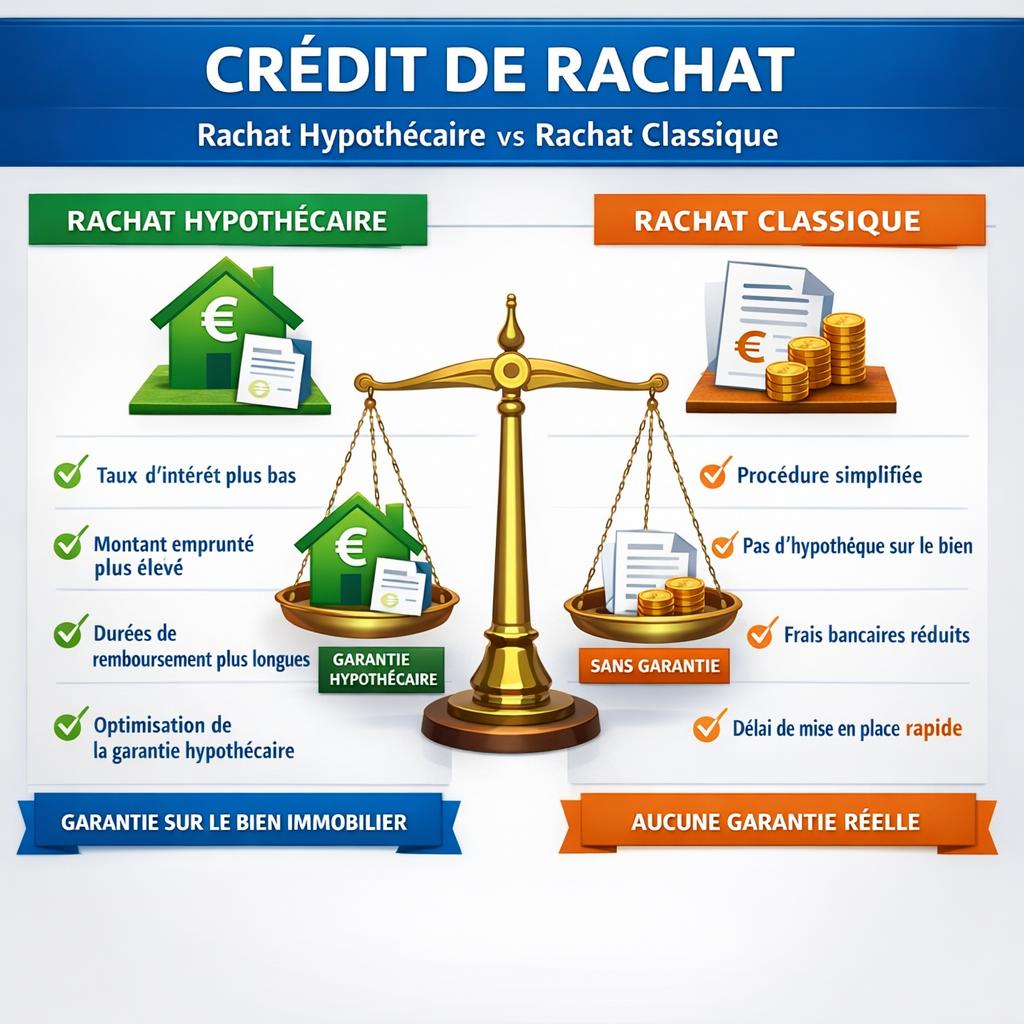 Rachat de crédit hypothécaire vs classique : comparatif