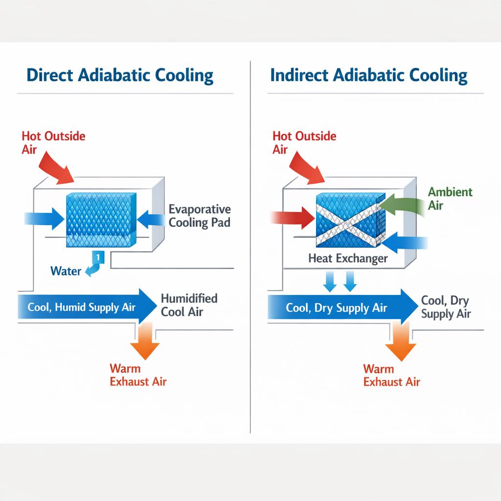 Rafraîchissement adiabatique direct vs indirect : quelles différences ?