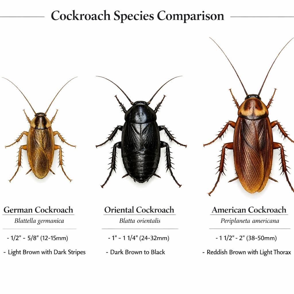 Reconnaître les cafards et blattes : diff'érences entre espèces