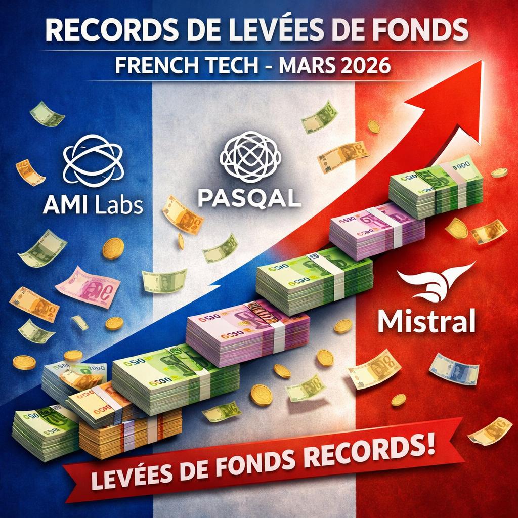 French Tech : mars 2026 bat tous les records de levées avec 1,5 milliard € (AMI Labs, Pasqal)
