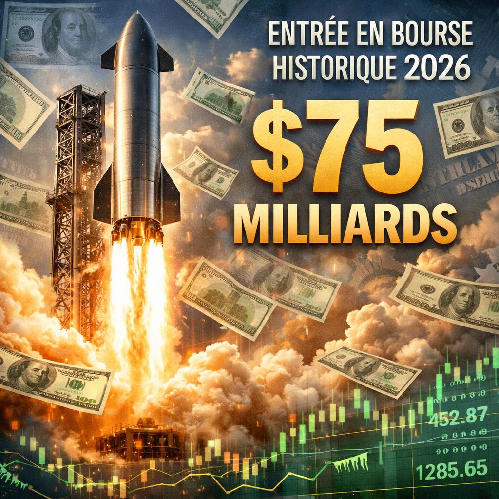 SpaceX entre en bourse : 75 milliards de dollars levés, IPO historique
