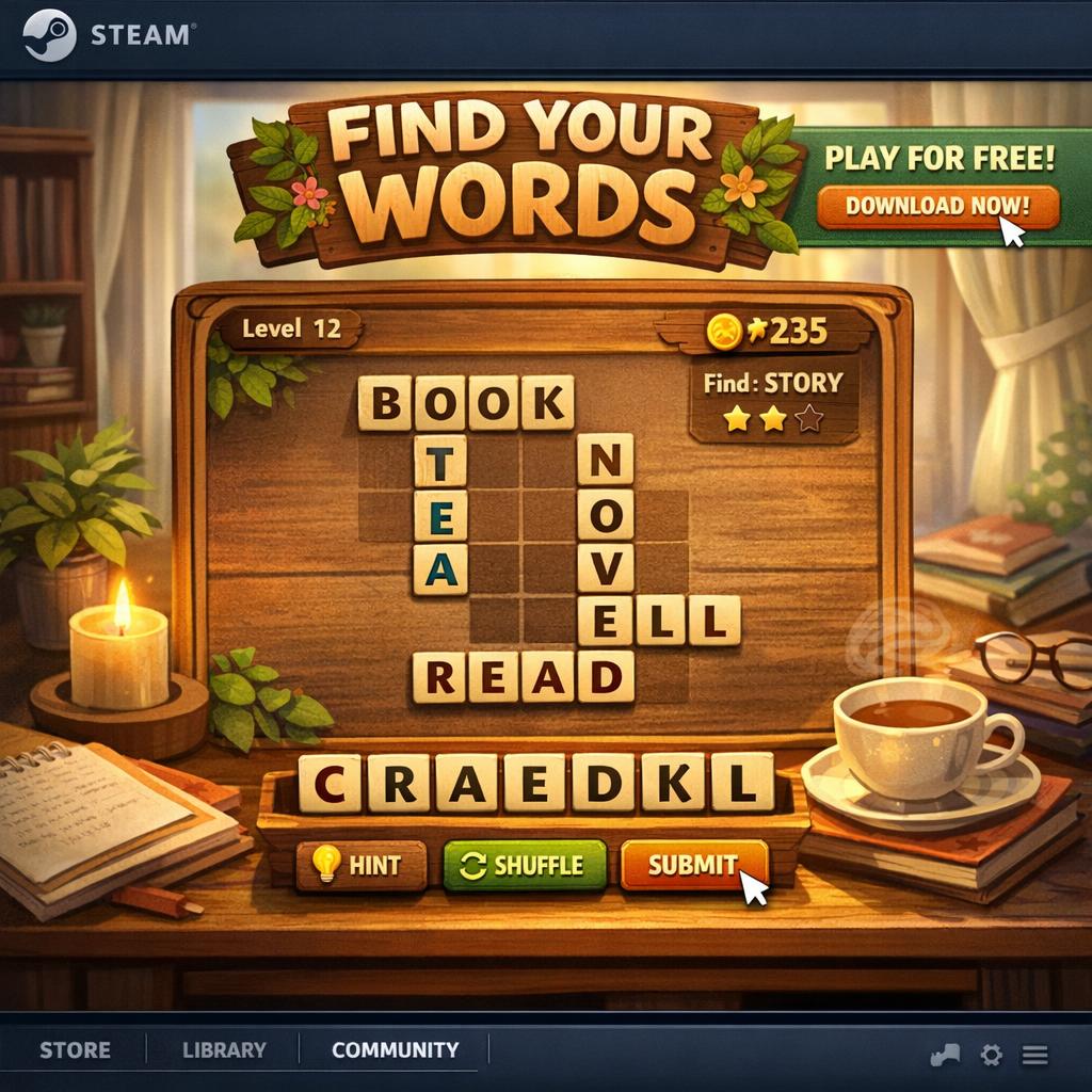 Find Your Words : le nouveau jeu gratuit Steam de Capybara Games qui fait l'unanimité
