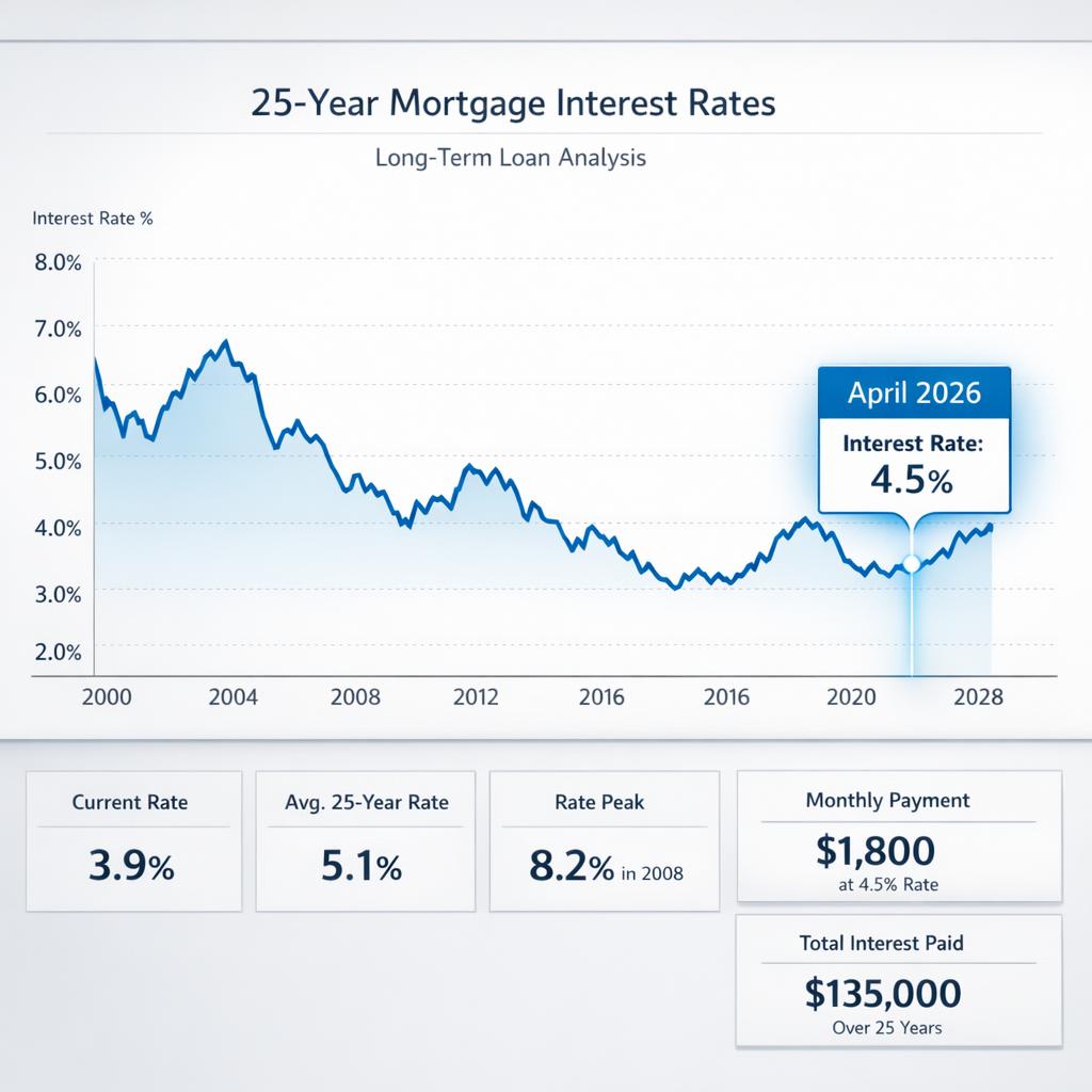 Taux crédit immobilier 25 ans avril 2026