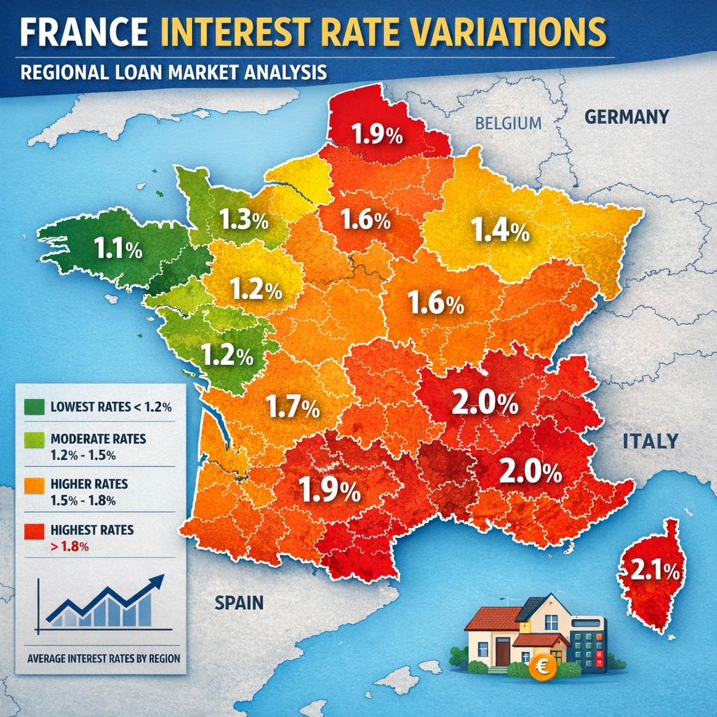 Taux de crédit immobilier par région en France