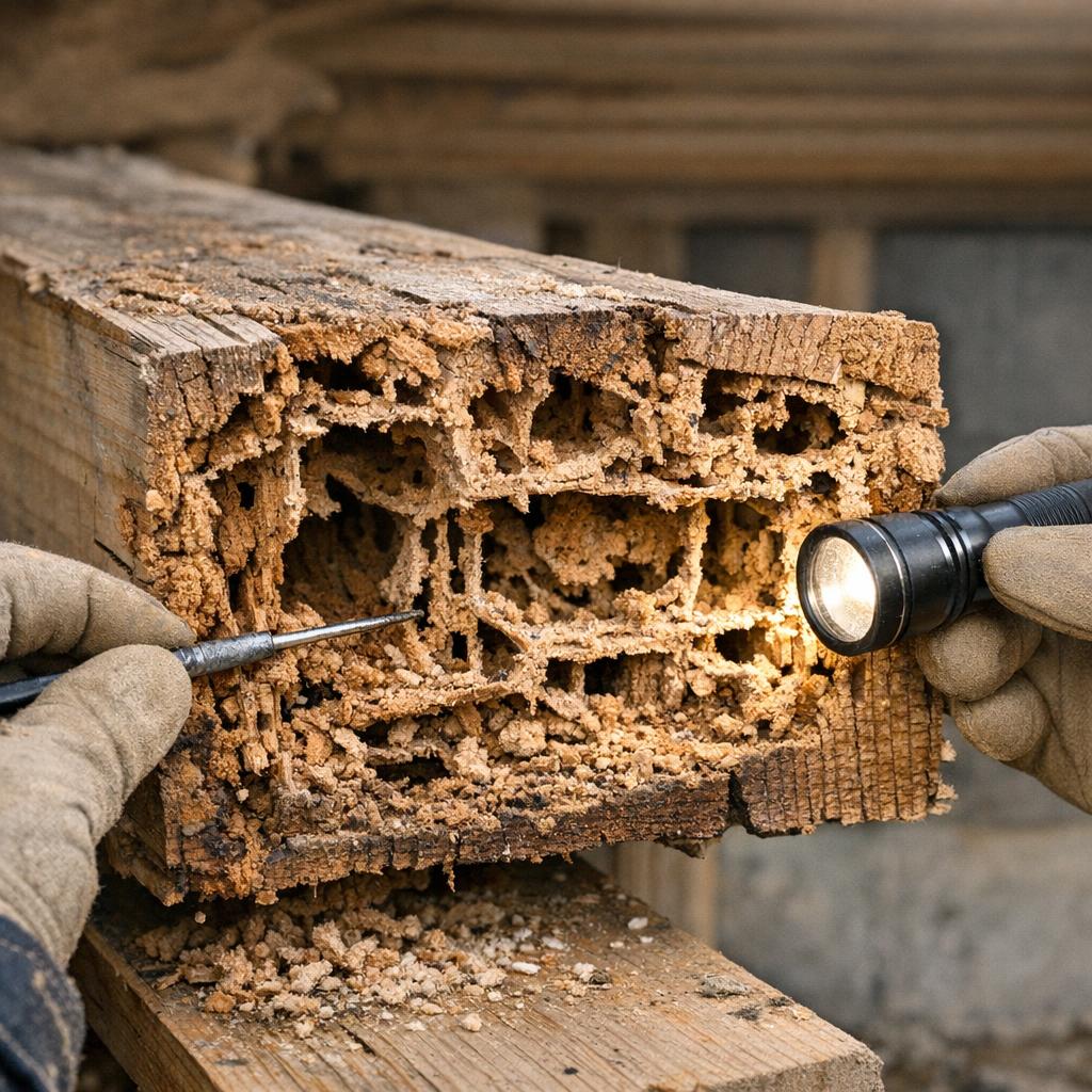 Termites dans la charpente : détection, traitement et obligations légales