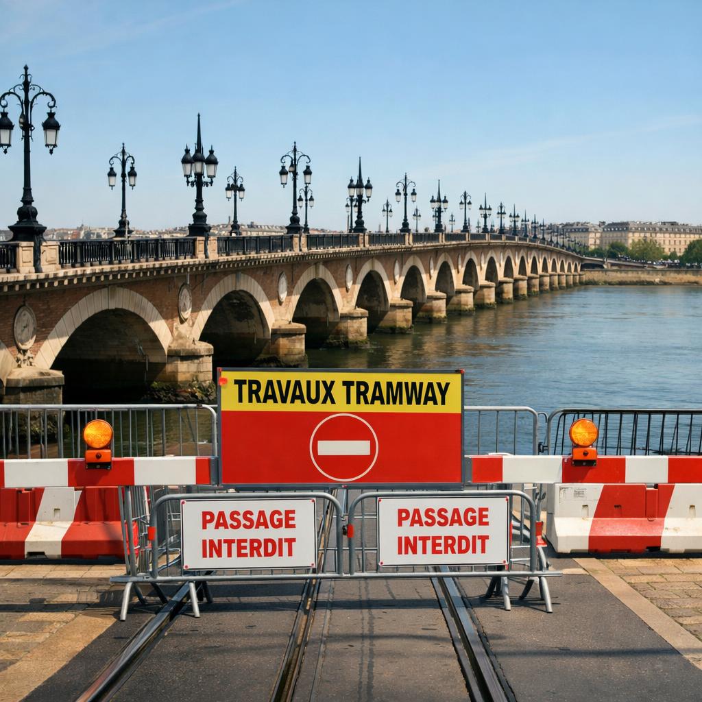 Travaux tramway Bordeaux été 2026 : Pont de pierre fermé, circulation perturbée jusqu'au 30 août