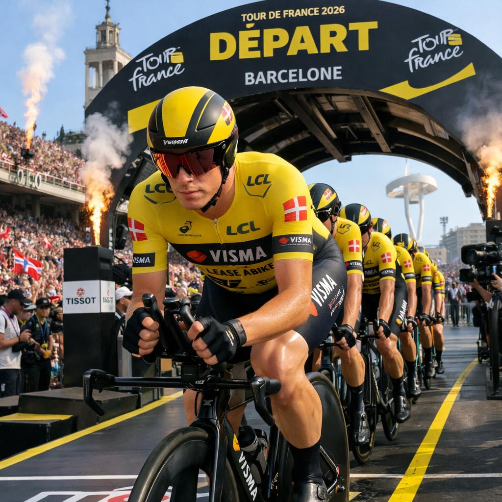 Vingegaard premier maillot jaune du Tour de France 2026, Visma-Lease a Bike gagne le contre-la-montre par équipes