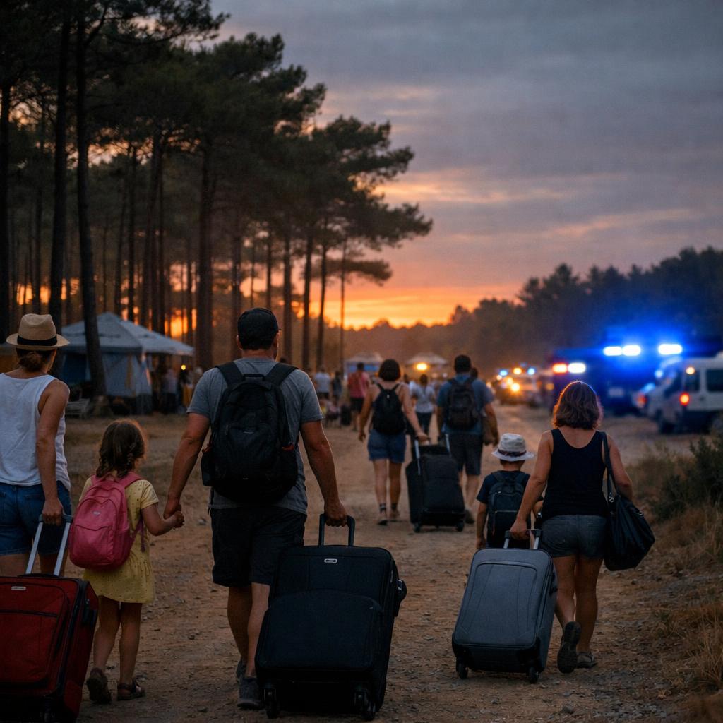 Camping du Porge évacué le 22 juillet 2026 : 3 500 vacanciers déplacés en pleine saison, récit d'une évacuation d'urgence dans le Médoc