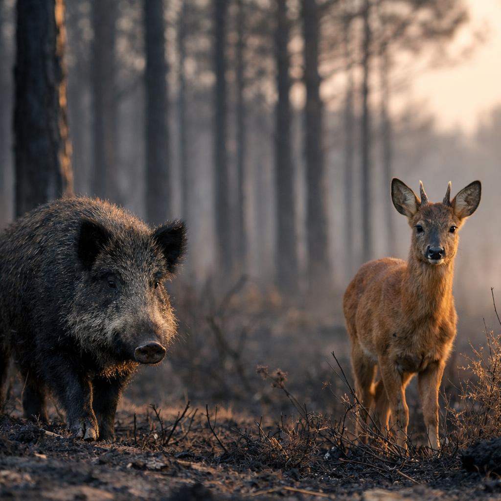 Faune sauvage face aux incendies : sangliers, chevreuils, oiseaux, ces animaux qui brûlent avec la forêt