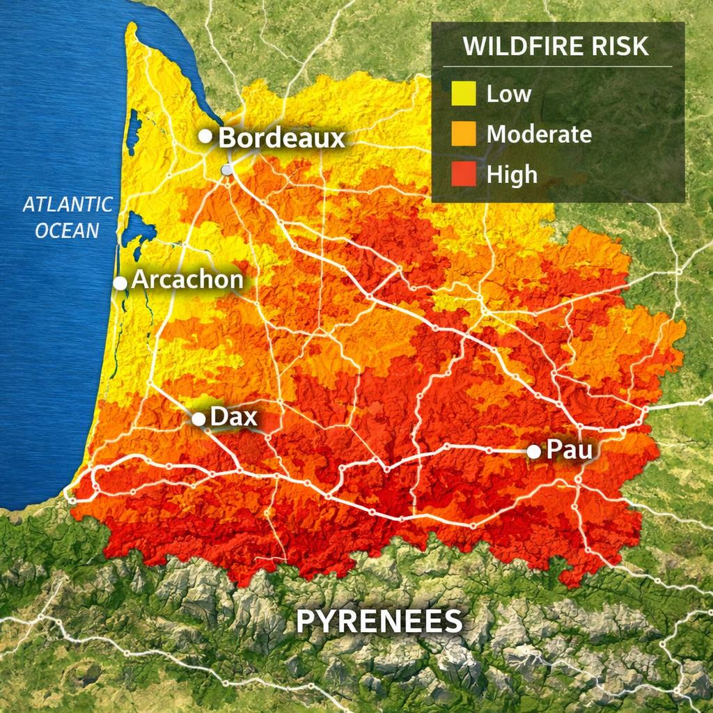 Forêt des Landes 2026 : la nouvelle cartographie du risque incendie zone par zone