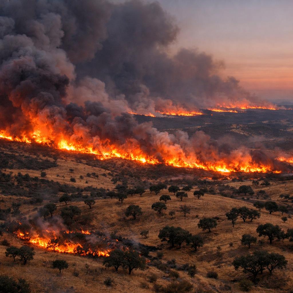 Espagne : 11 000 hectares en 24 heures à Fermoselle (Zamora), frontière portugaise en alerte