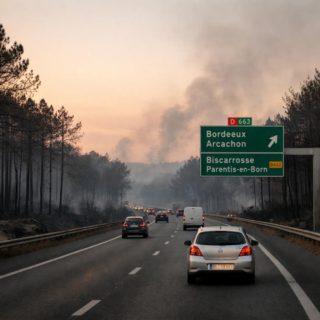 Incendie Gironde-Landes : l'A63 rouverte ce jeudi 30 juillet à 14h, 9 communes évacuées peuvent rentrer