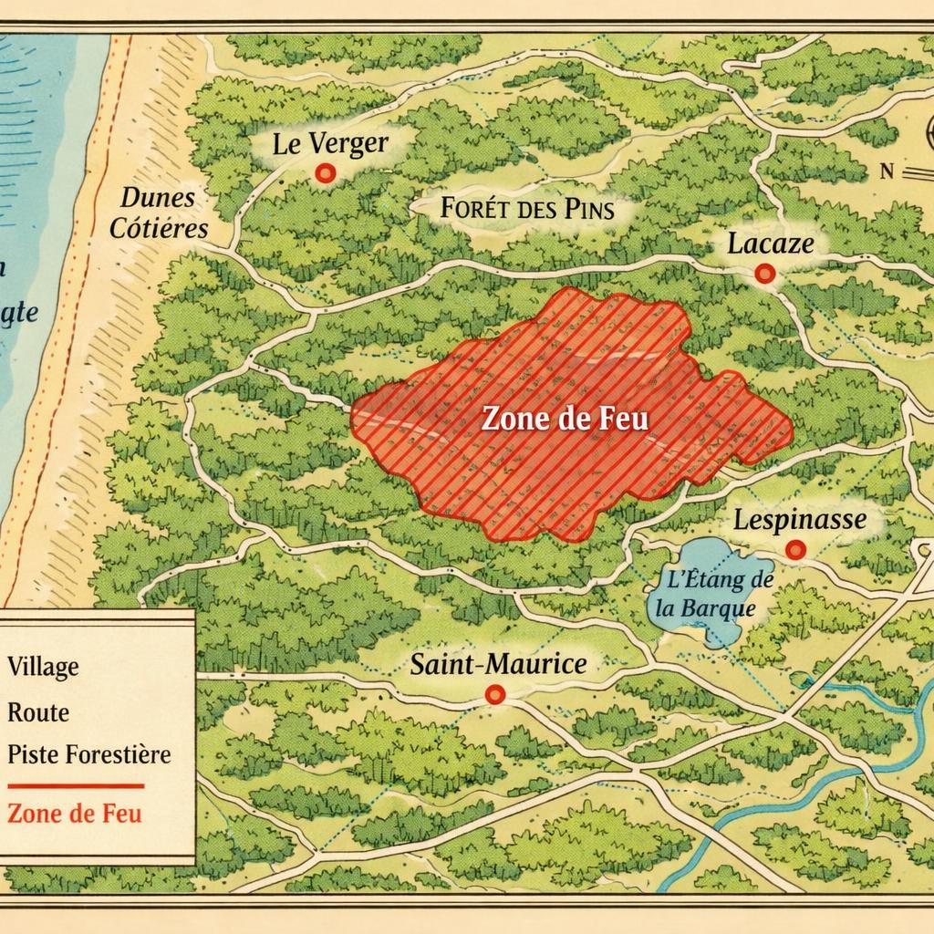 Incendie du Médoc 22 juillet 2026 : cartographie précise de la zone touchée entre Saumos et Le Porge