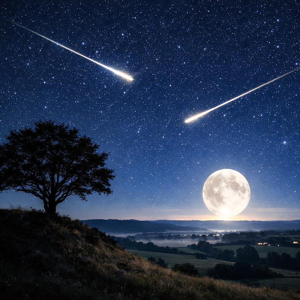 Nuit du 30 au 31 juillet 2026 : la double pluie d'étoiles filantes au pic, mais la Pleine Lune du Cerf va gêner