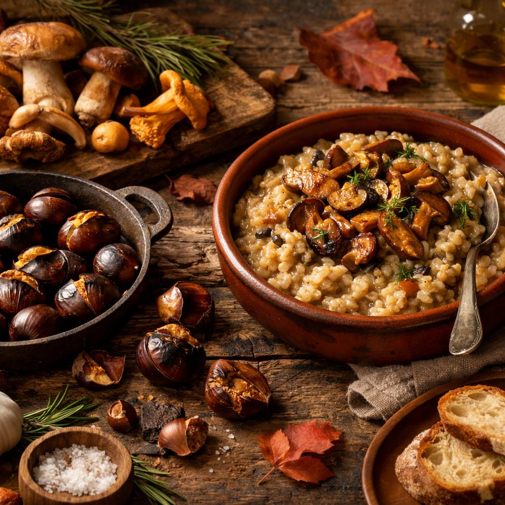 Recettes d'automne à la châtaigne et aux champignons