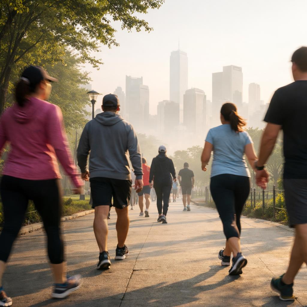 Marcher en ville polluée : les bienfaits de l'activité physique restent réels en 2026